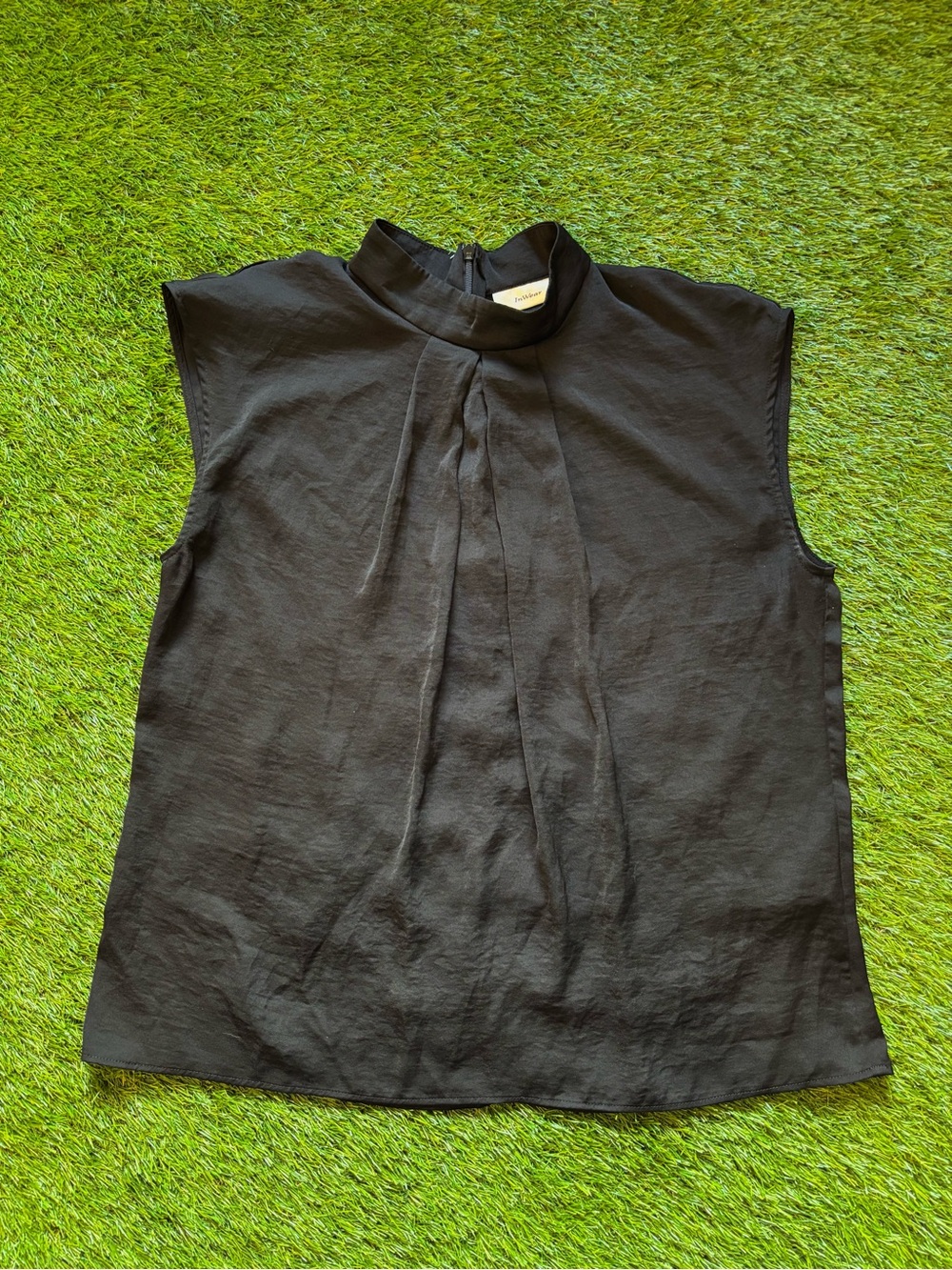 InWear MatolW Nixie Black High Neck Sleeveless Blouse Size 12